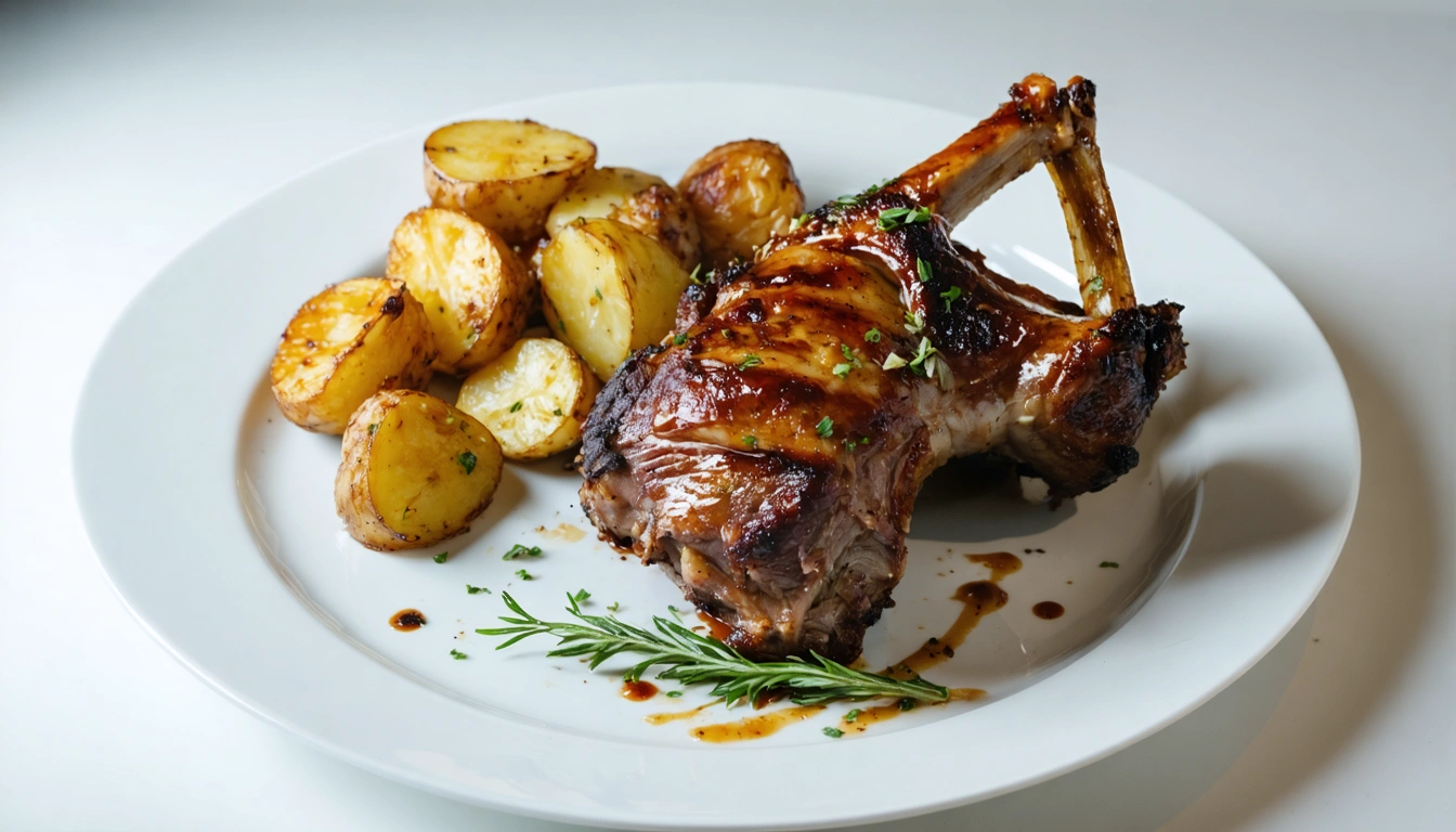 stinco di maiale al forno con patate